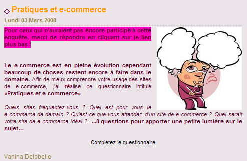 Vanina Delobelle Questionnaire E-commerce