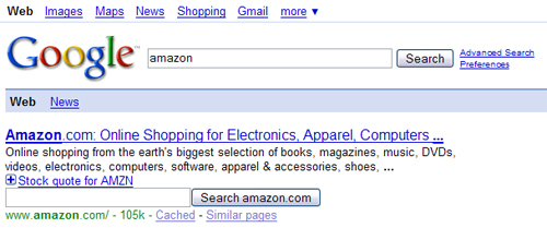 Google Moteur Amazon